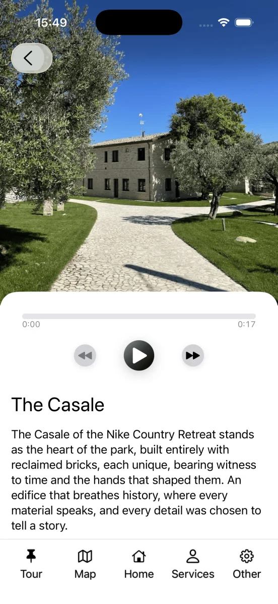 App Nike Country Retreat — dettaglio tappa